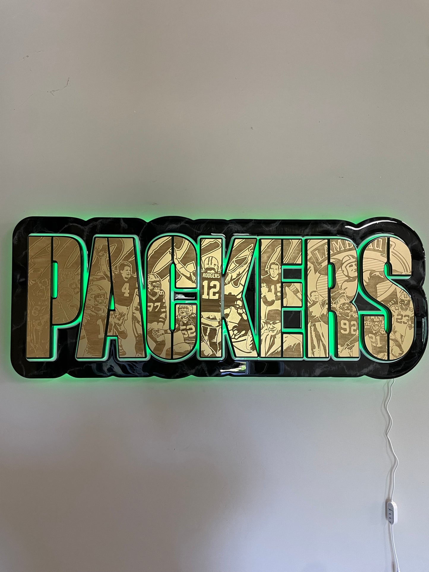 Balance owed custom Packers sign
