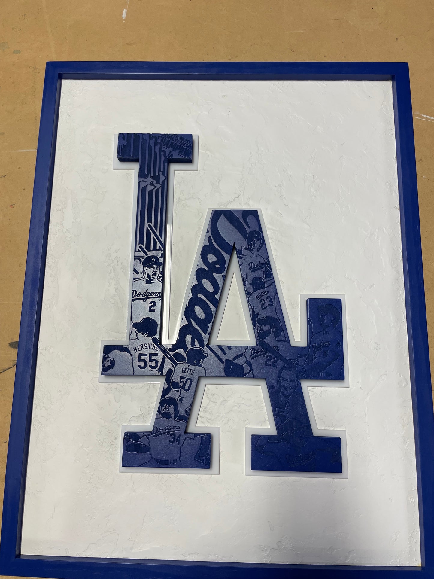 Framed Dodgers led sign