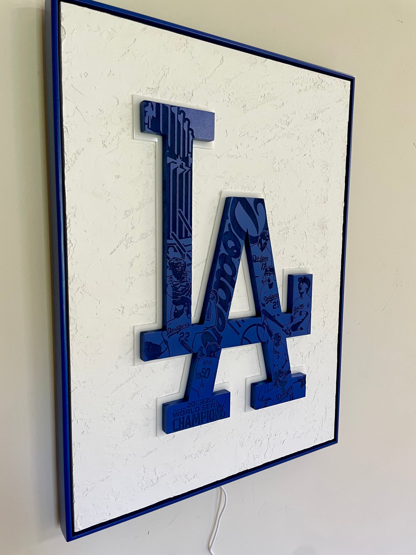 Framed Dodgers led sign