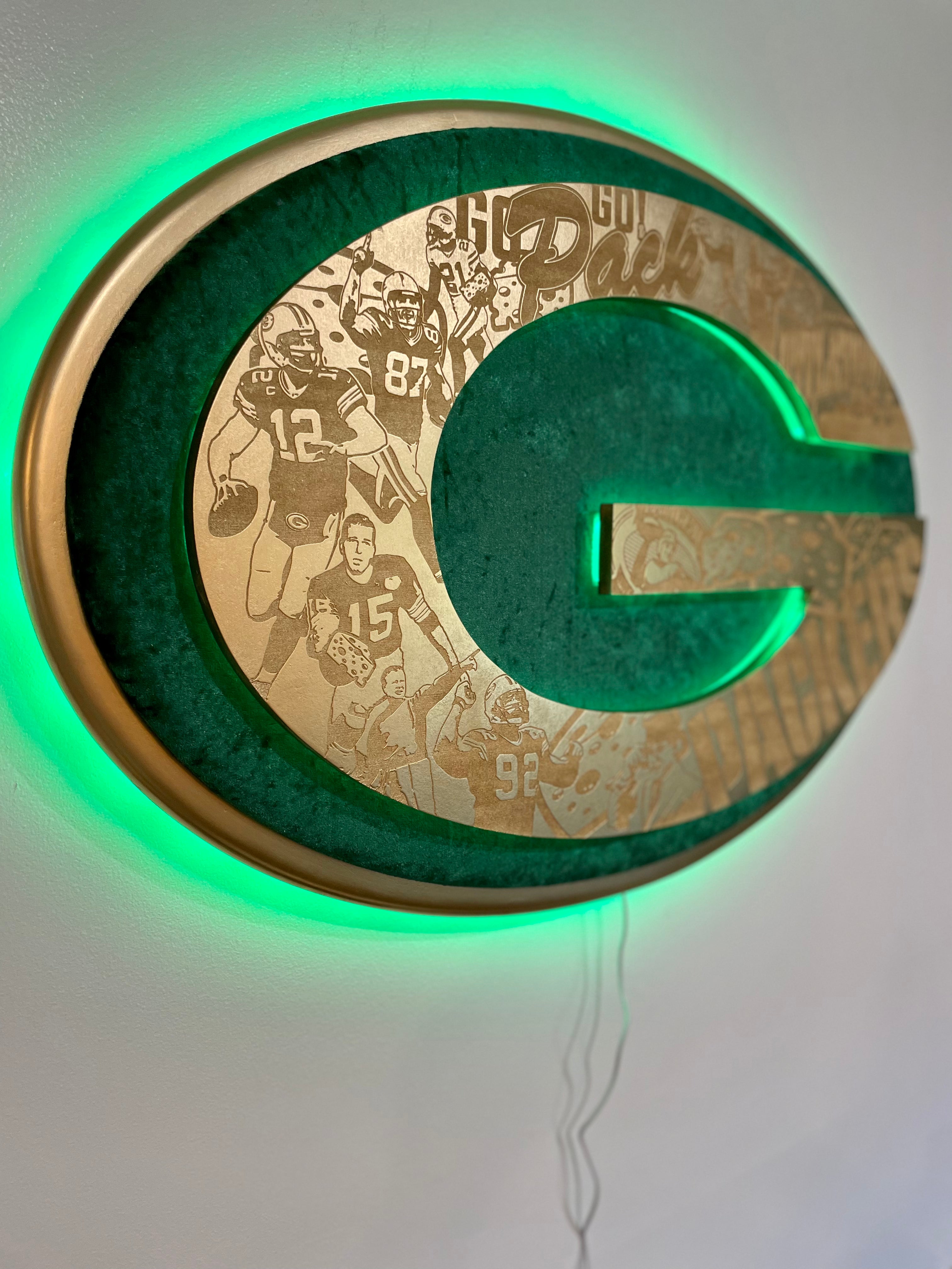 Green Bay Packers LED Helmet Tabletop Sign