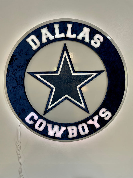 Dallas Cowboys velvet LED sign (lettering lit)