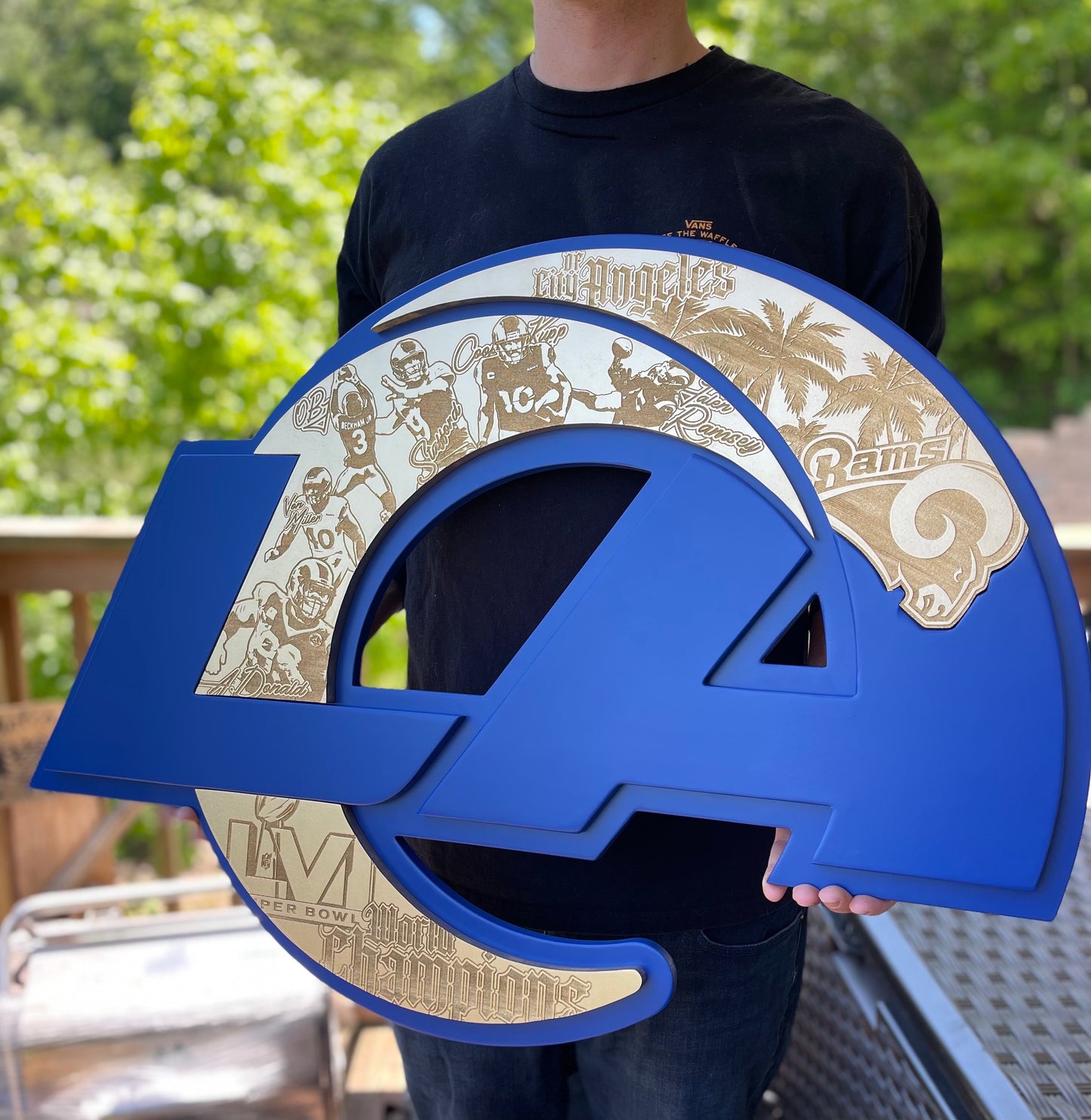Rams Super Bowl Championship sign w/ LEDs