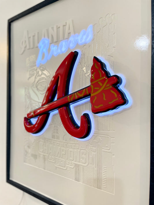 Atlanta Braves LED sign with tomahawk bottle opener