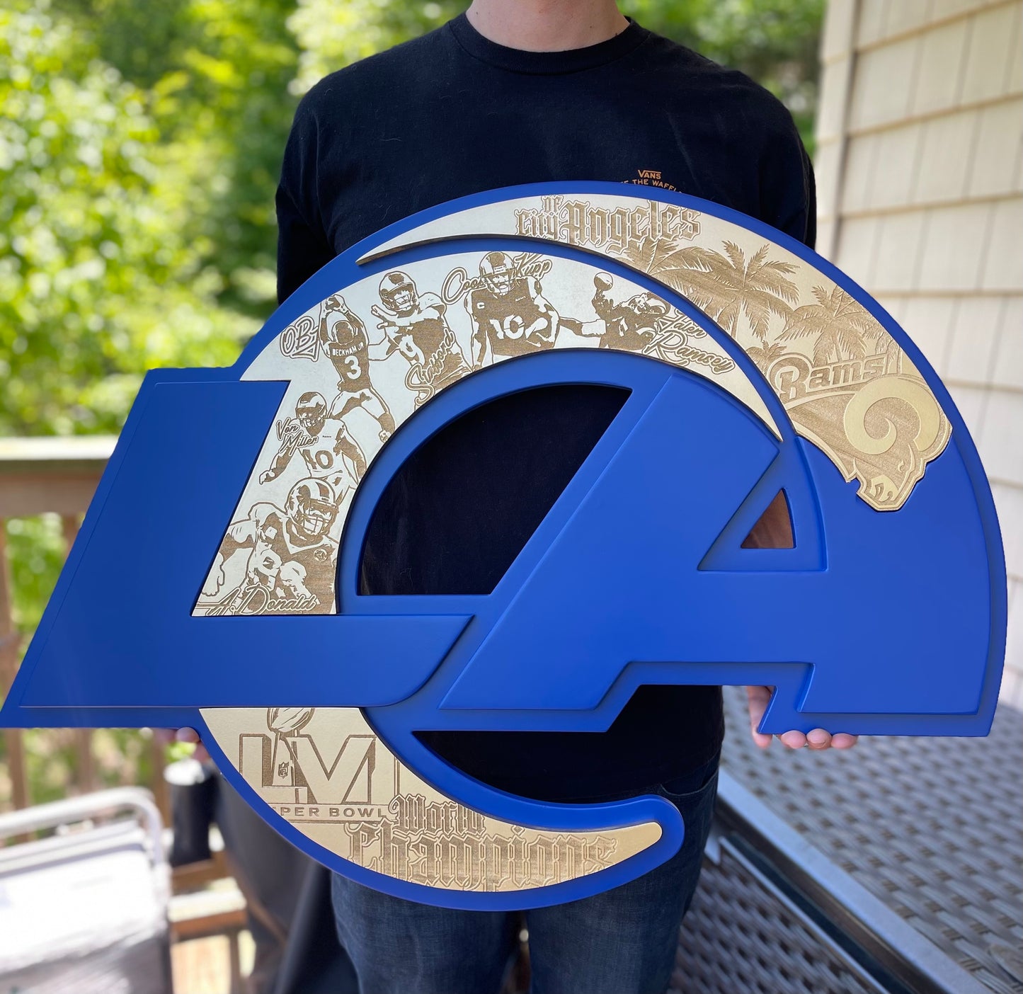 Rams Super Bowl Championship sign w/ LEDs