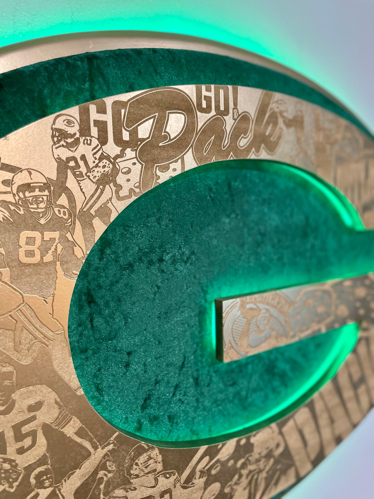 Green Bay Packers velvet LED sign