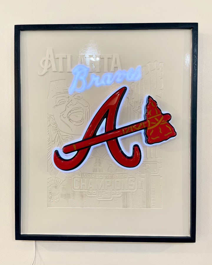 Atlanta Braves LED sign with tomahawk bottle opener