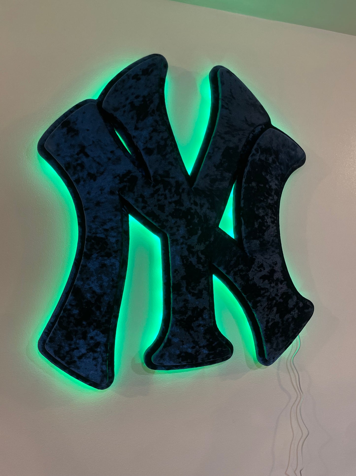 Blue velvet New York Yankees LED sign