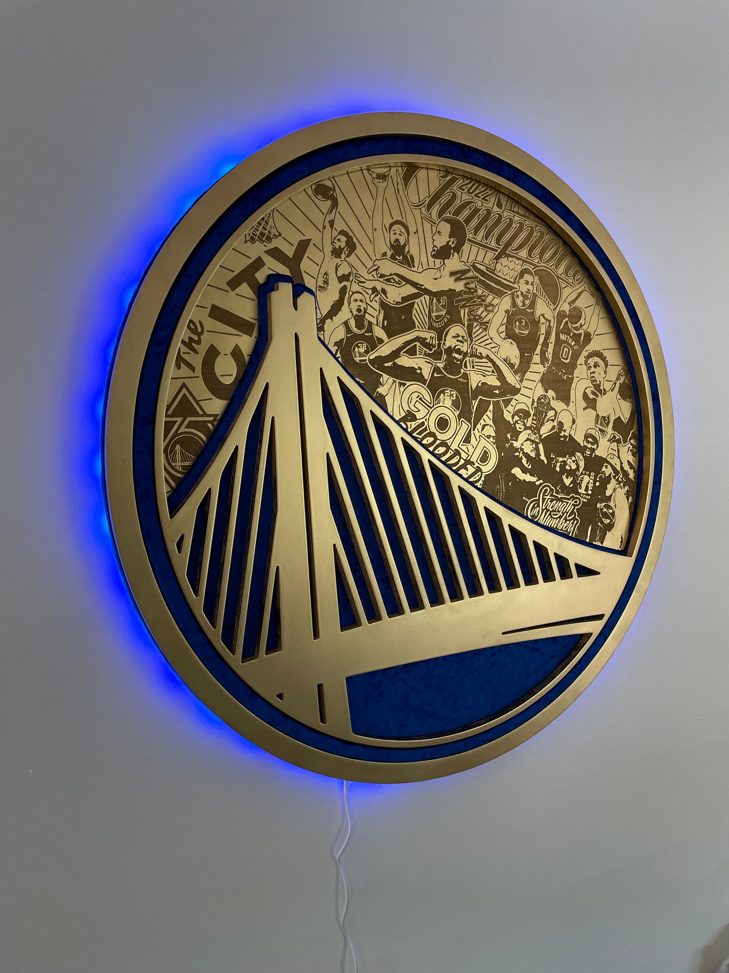Large Golden State Warriors LED Championship sign
