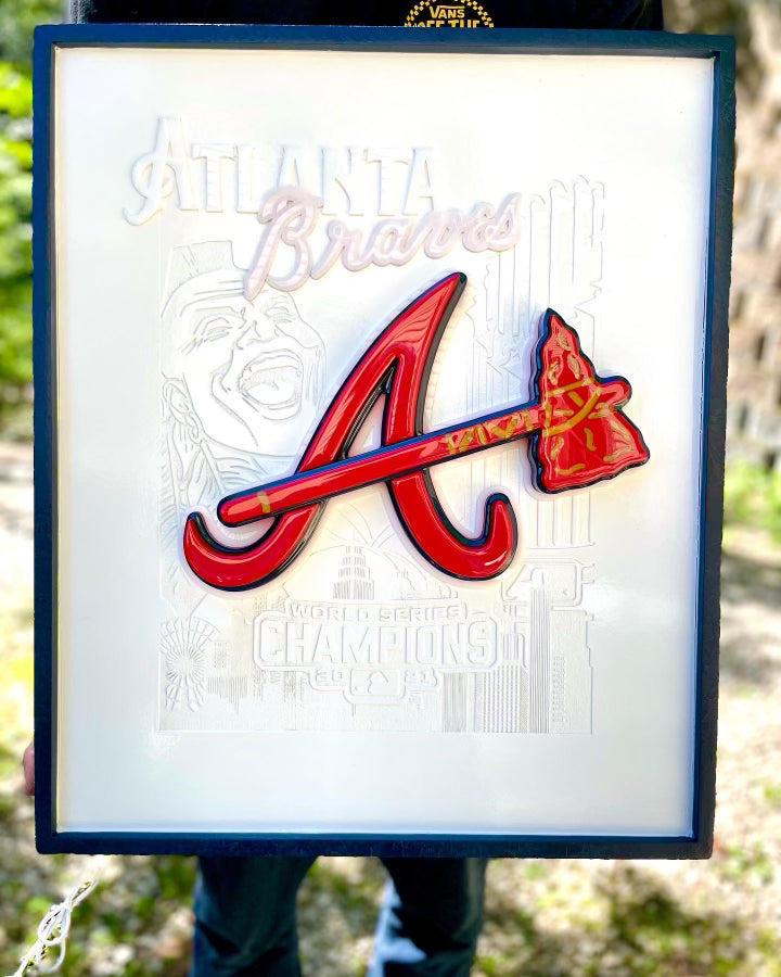 Atlanta Braves LED sign with tomahawk bottle opener