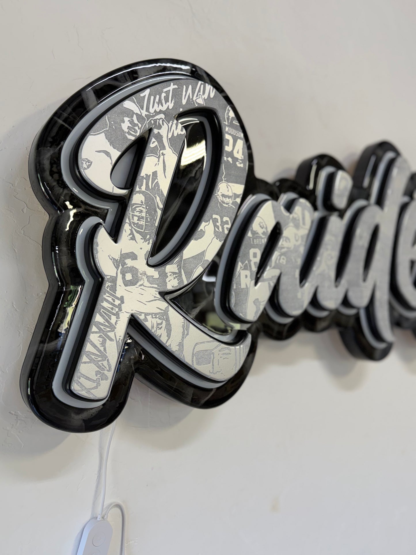 Raiders font LED