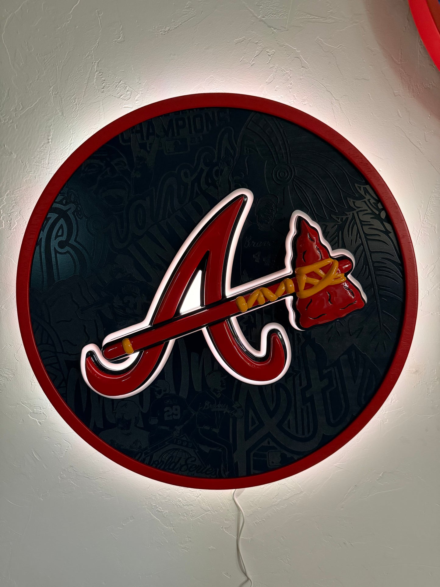 Atlanta Braves LED sign with tomahawk bottle opener