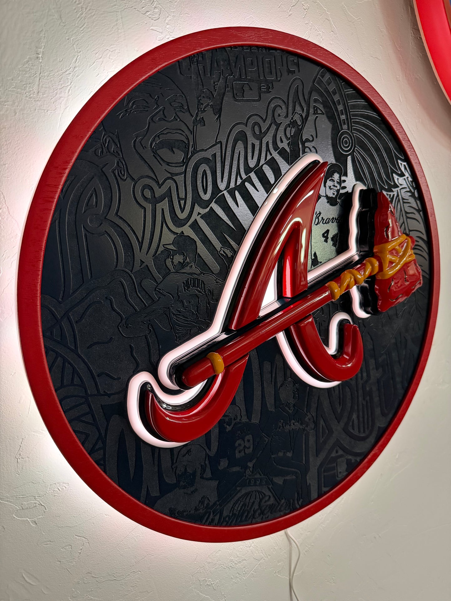 Atlanta Braves LED sign with tomahawk bottle opener