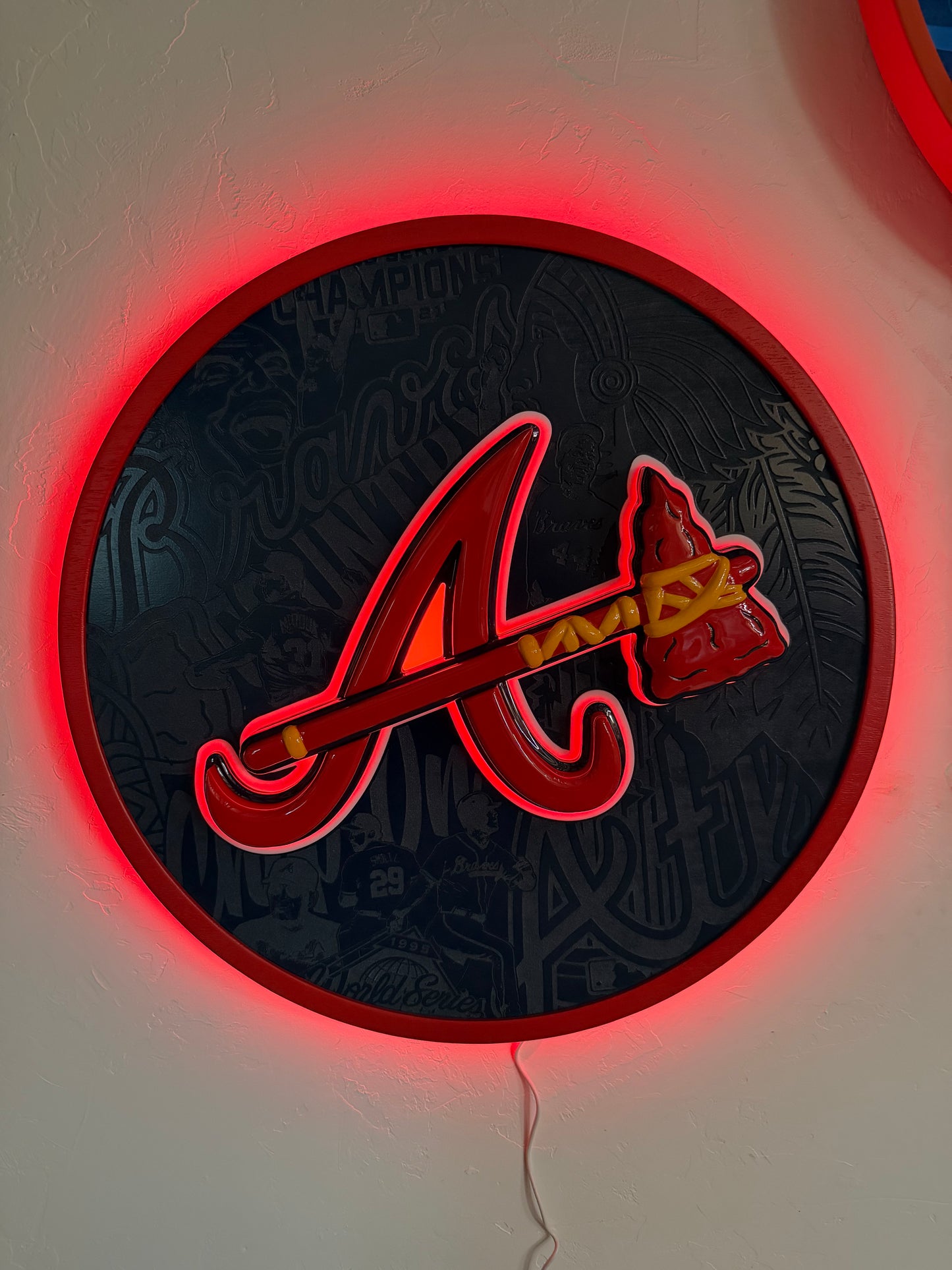 Atlanta Braves LED sign with tomahawk bottle opener