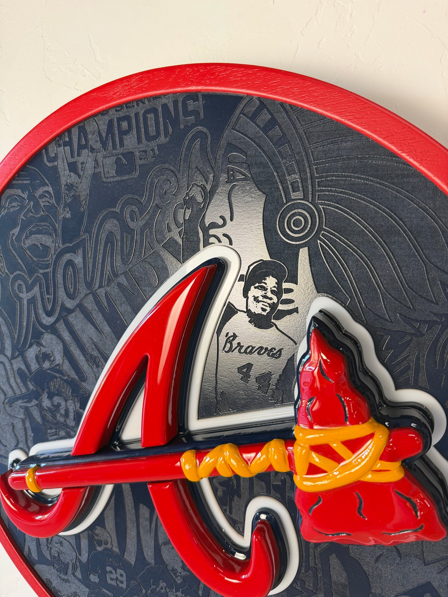 Atlanta Braves LED sign with tomahawk bottle opener