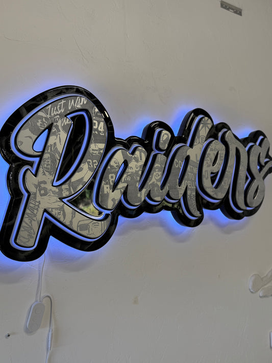 Raiders font LED