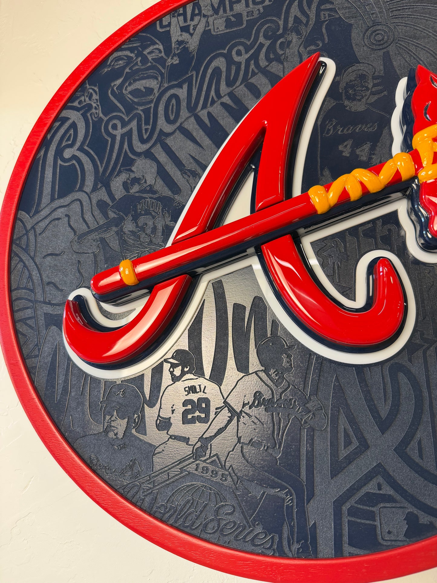 Atlanta Braves LED sign with tomahawk bottle opener