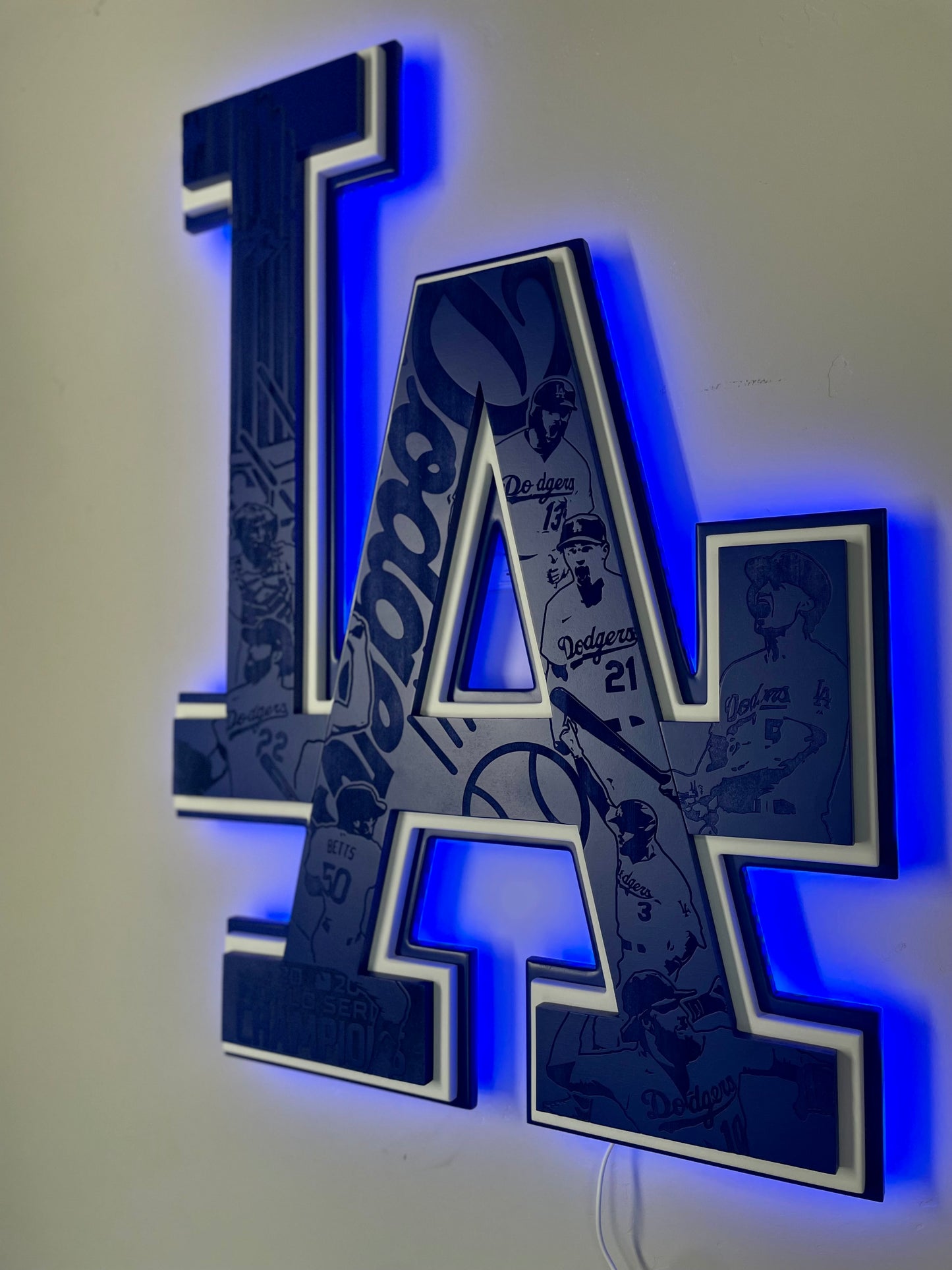 Dodgers framed LED sign.