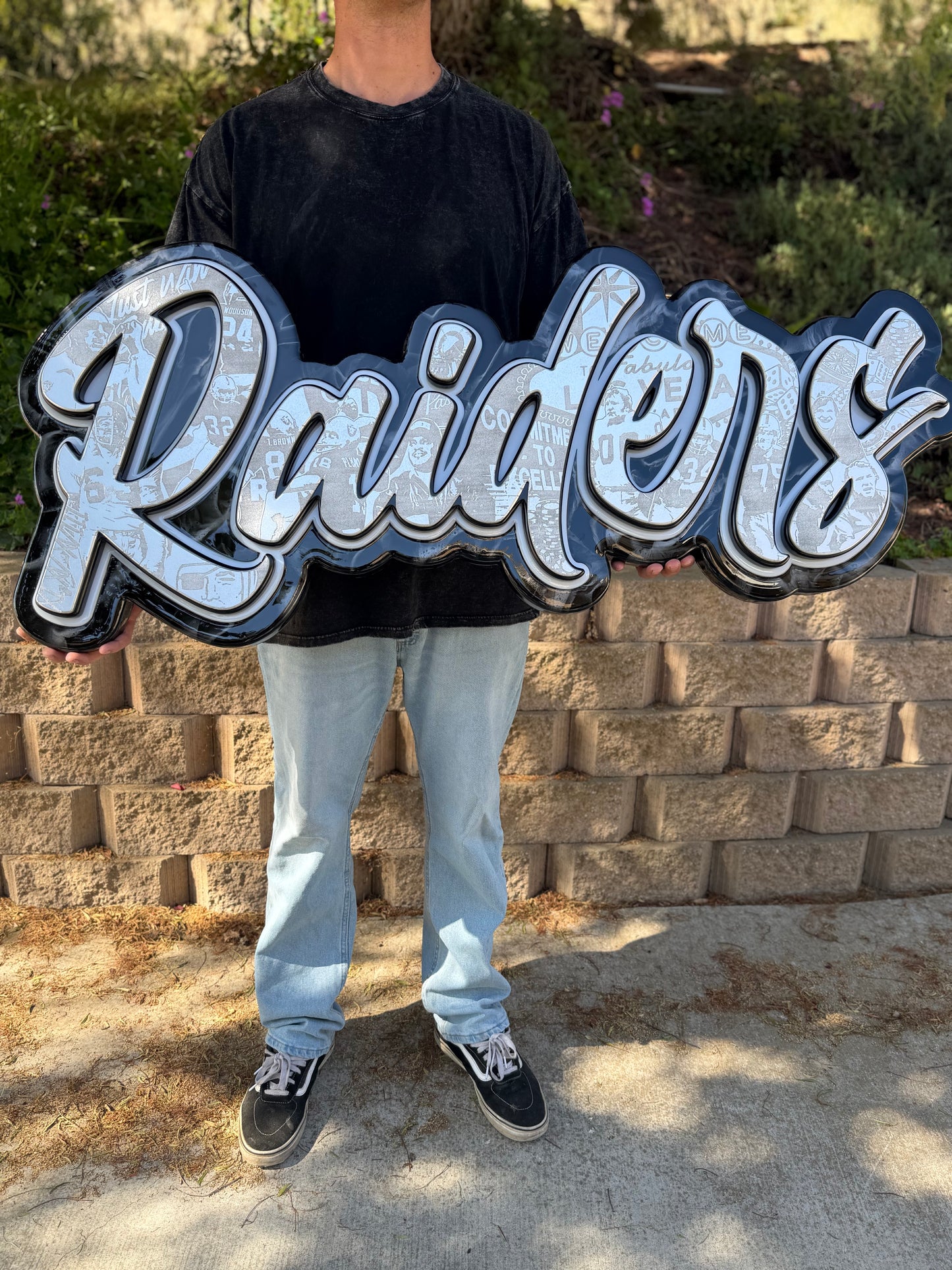 Raiders font LED
