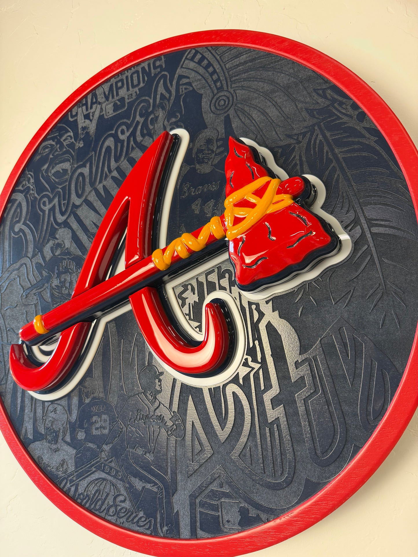 Atlanta Braves LED sign with tomahawk bottle opener
