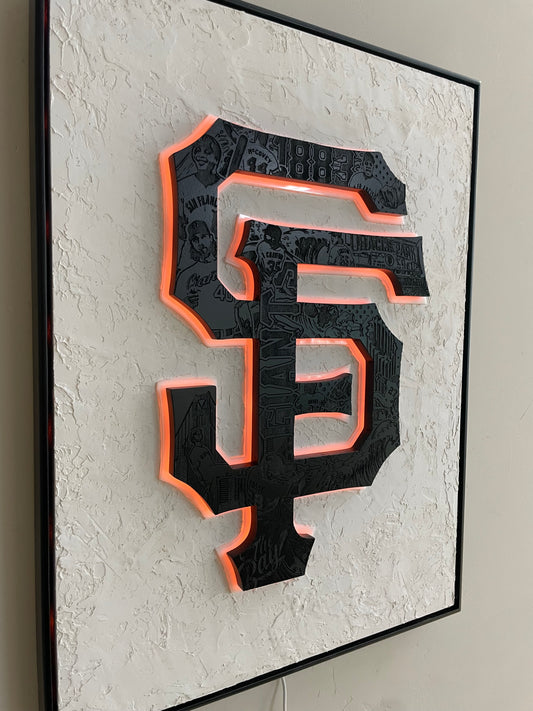 Framed SF Giants led sign