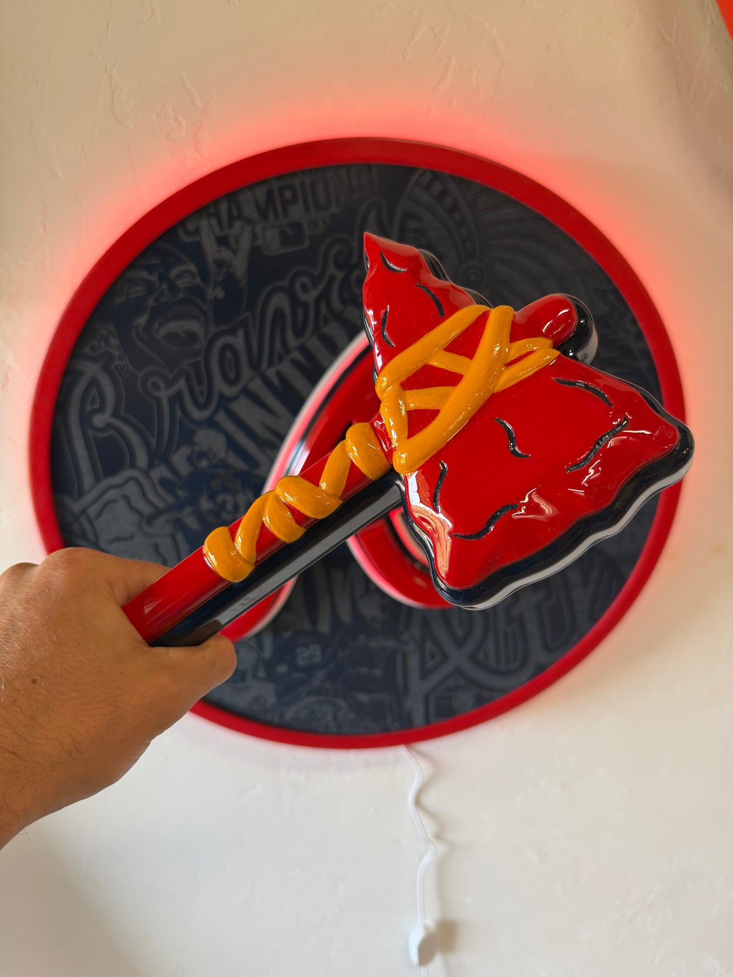 Atlanta Braves LED sign with tomahawk bottle opener