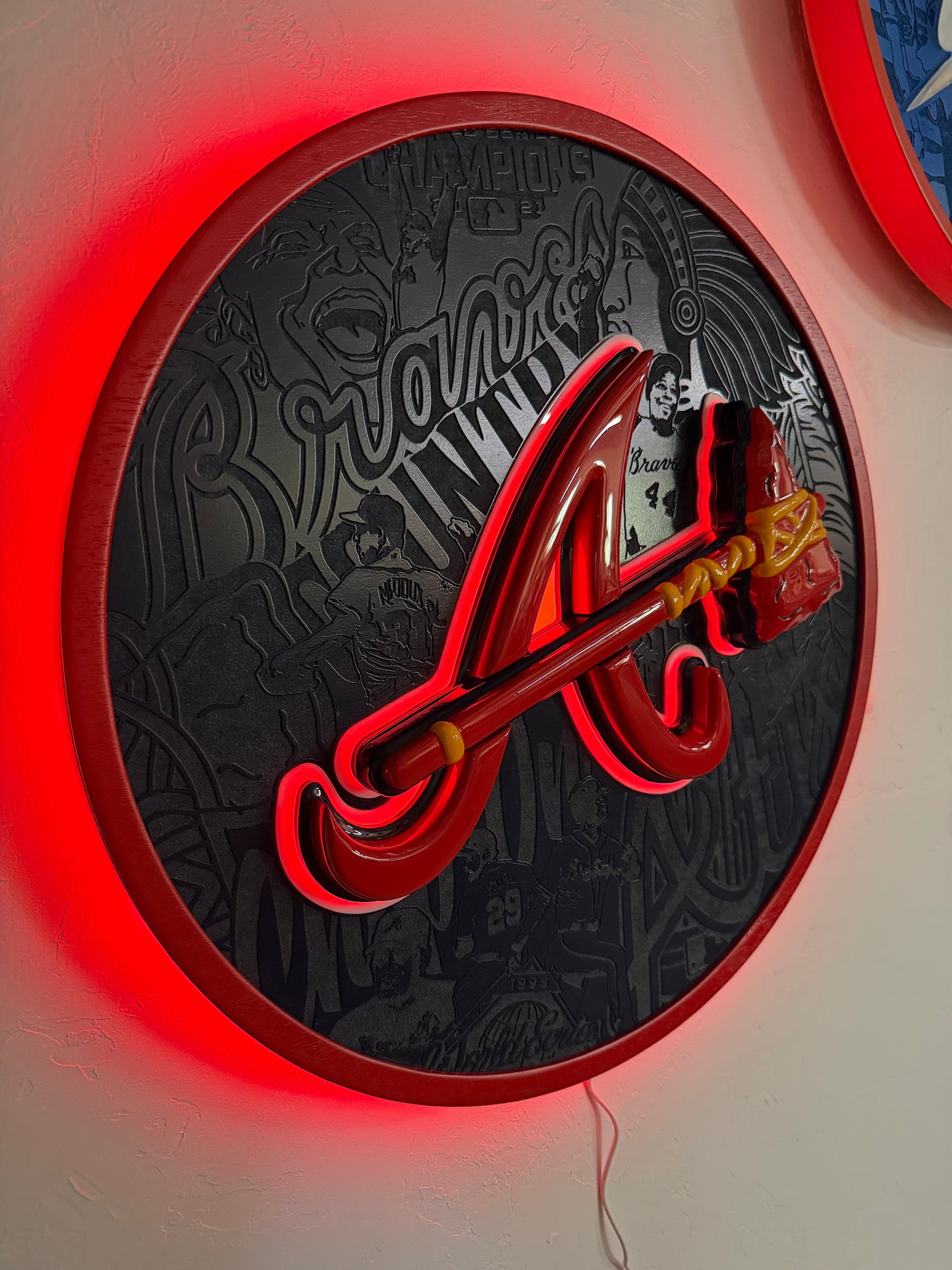 Atlanta Braves LED sign with tomahawk bottle opener