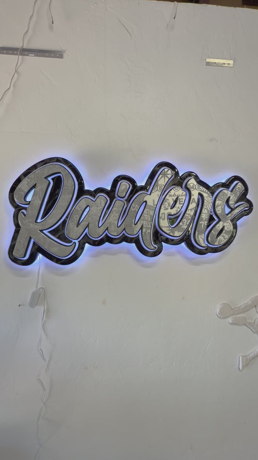 Raiders font LED