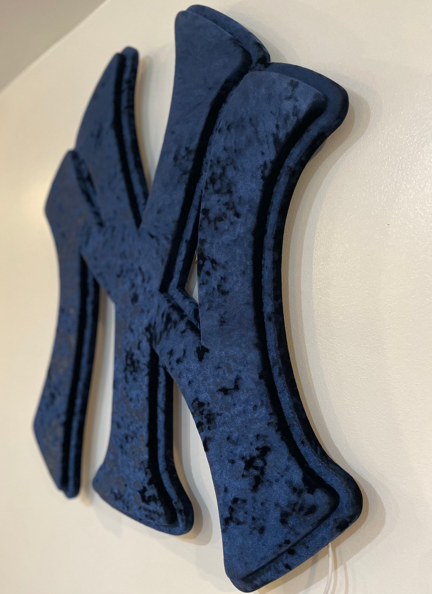 Blue velvet New York Yankees LED sign