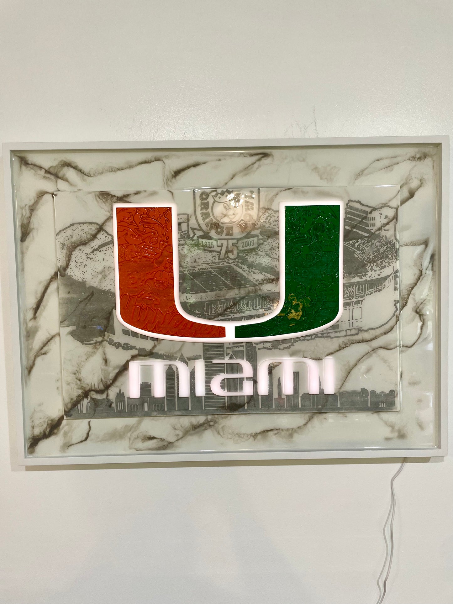 Miami Hurricanes framed LED sign