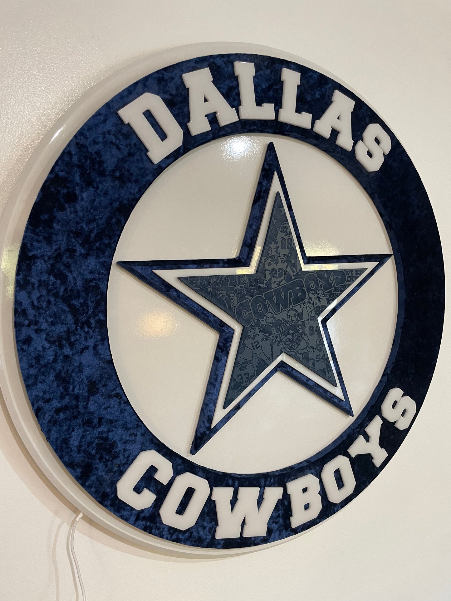 Dallas Cowboys velvet LED sign (lettering NOT lit)