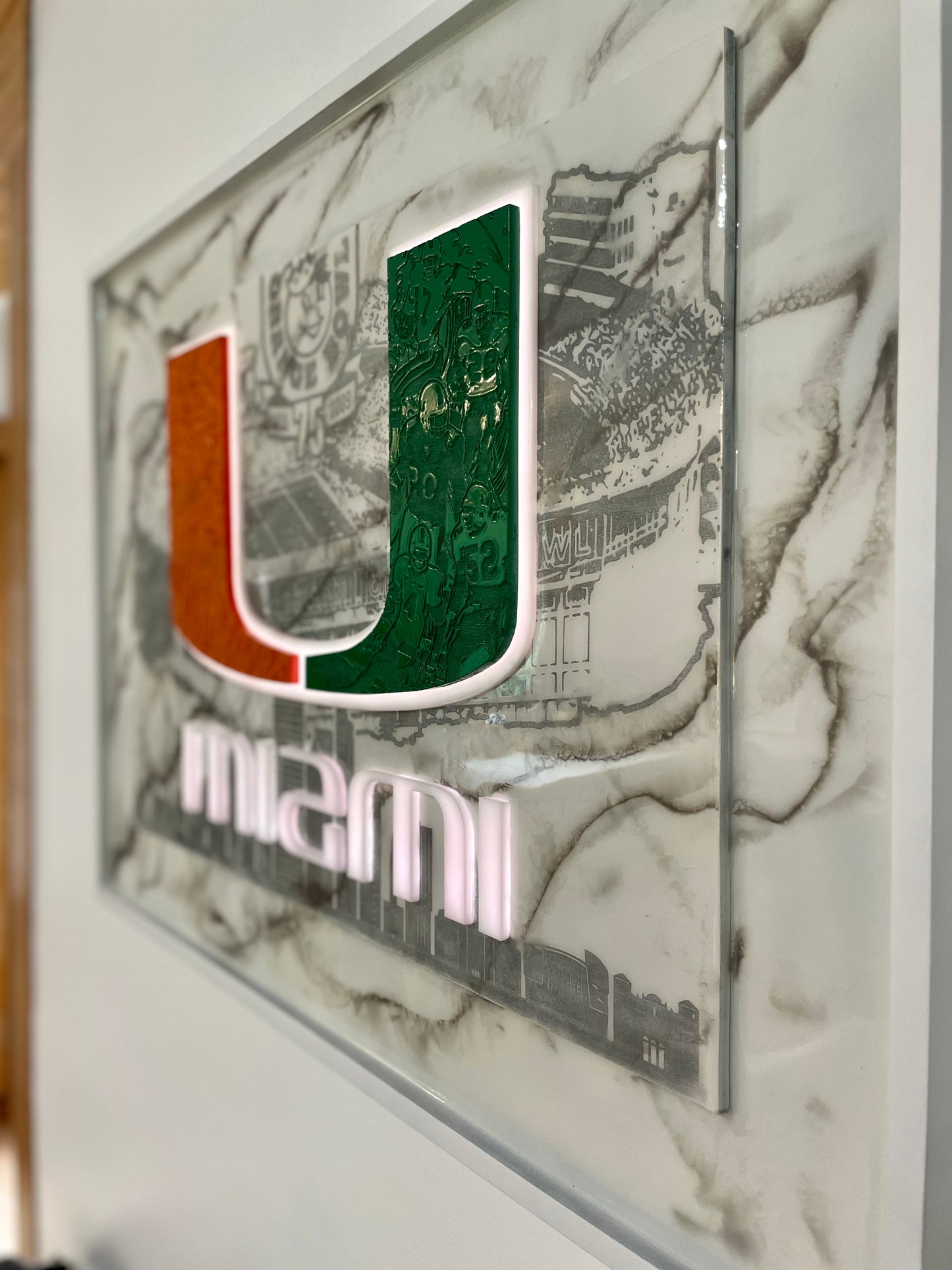 Miami Hurricanes framed LED sign